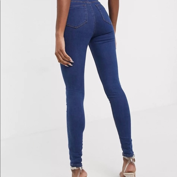 ASOS design tall Ridley high waisted skinny jean in flat blue wash - Picture 2 of 4